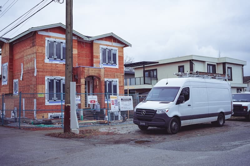 Service van arriving at customer home