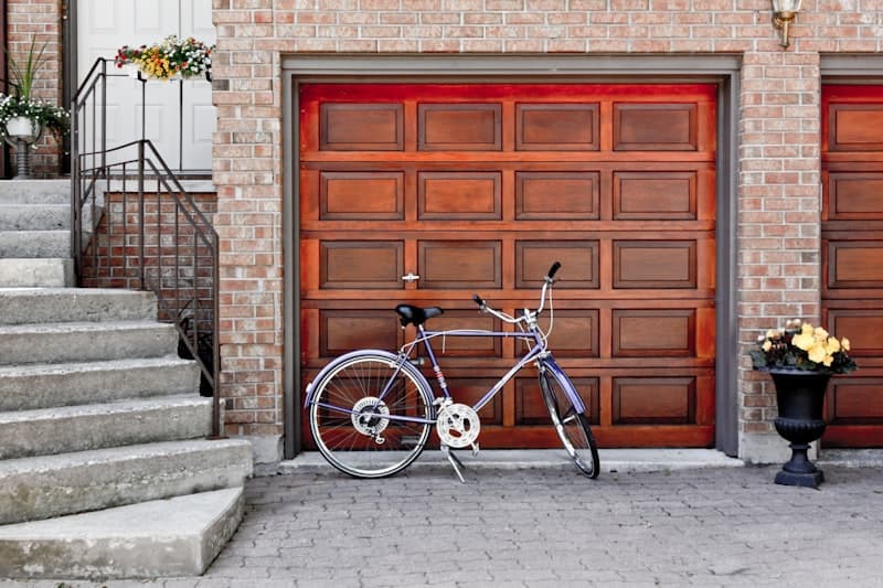 Custom cedar overlay garage door